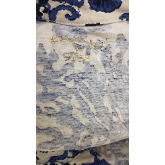 Lilly Pulitzer Ocean Toile Printed Mini Dress Ruffle Resort Beach M New 282366 - Picture 5 of 5